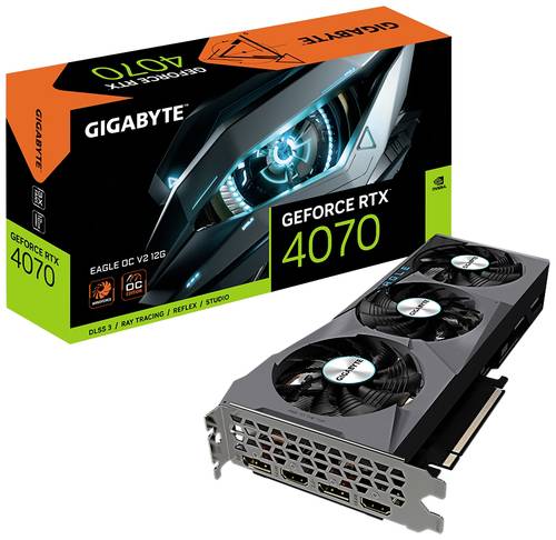 Gigabyte Grafikkarte Nvidia GeForce RTX 4070 EAGLE OC V2 12GB GDDR6X-RAM PCIe x16 DisplayPort, HDMI� von Gigabyte