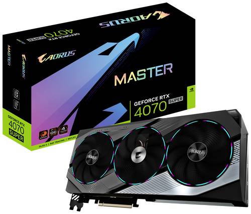 Gigabyte Grafikkarte Nvidia GeForce RTX 4070 Super AORUS MASTER 12GB GDDR6X-RAM PCIe x16 HDMI®, Dis von Gigabyte