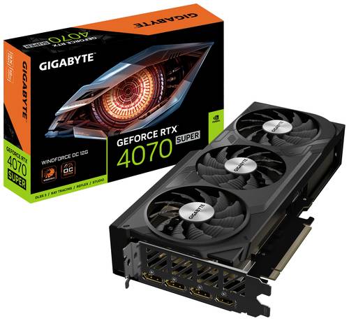 Gigabyte Grafikkarte Nvidia GeForce RTX 4070 Super WINDFORCE OC 12GB GDDR6X-RAM PCIe x16 HDMI®, Dis von Gigabyte