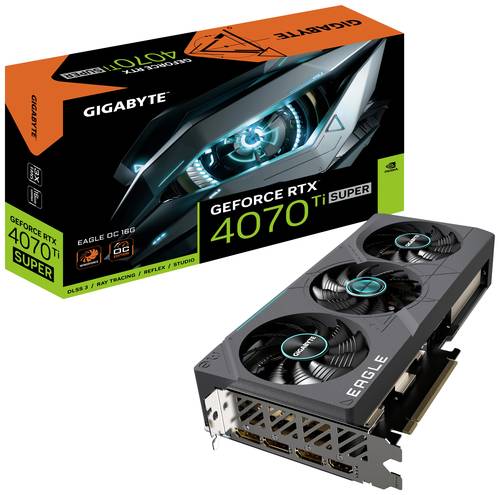 Gigabyte Grafikkarte Nvidia GeForce RTX 4070 Ti SUPER EAGLE OC 16GB GDDR6X-RAM PCIe x16 HDMI®, Disp von Gigabyte