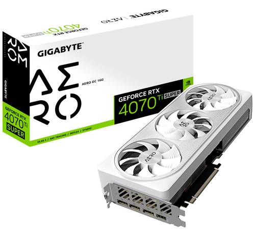 Gigabyte Grafikkarte Nvidia GeForce RTX 4070 Ti Super AERO OC 16GB GDDR6X-RAM PCIe x16 HDMI®, Displ von Gigabyte