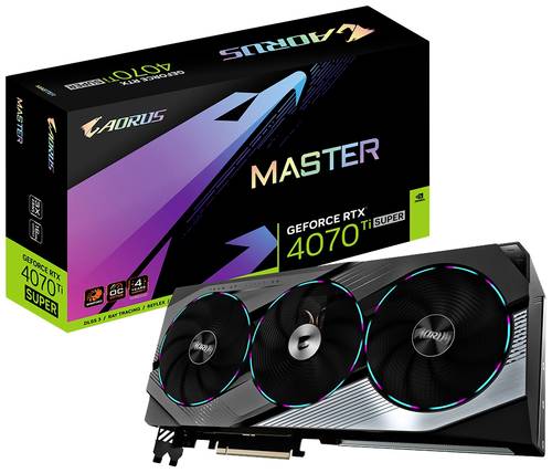 Gigabyte Grafikkarte Nvidia GeForce RTX 4070 Ti Super AORUS SUPER MASTER 16GB GDDR6X-RAM PCIe x16 HD von Gigabyte