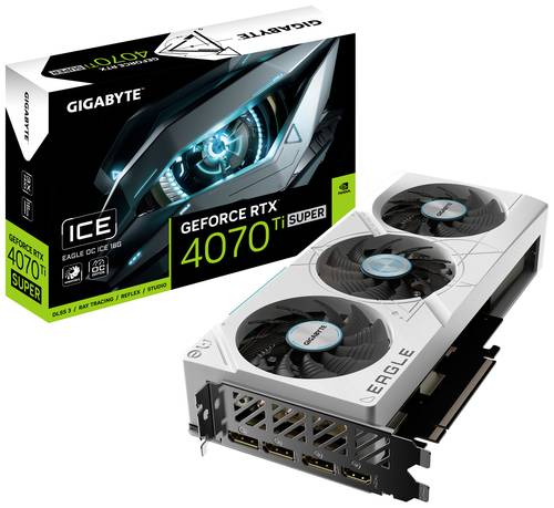 Gigabyte Grafikkarte Nvidia GeForce RTX 4070 Ti Super EAGLE OC ICE 16GB GDDR6X-RAM PCIe x16 DisplayP von Gigabyte
