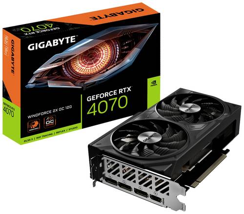 Gigabyte Grafikkarte Nvidia GeForce RTX 4070 WINDFORCE 2X OC 12GB GDDR6X-RAM PCIe x16 HDMI®, Displa von Gigabyte