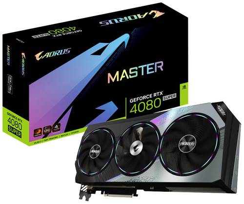 Gigabyte Grafikkarte Nvidia GeForce RTX 4080 Super AORUS MASTER OC Edition 16GB GDDR6X-RAM PCIe x16 von Gigabyte