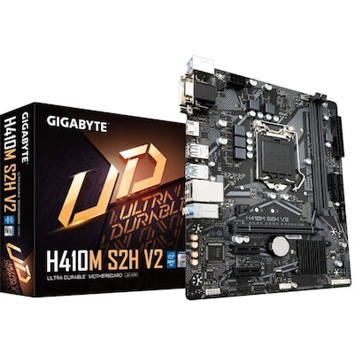 Gigabyte H410M S2H V2 mATX Mainboard Sockel 1200 HDMI/DVI/VGA/M.2/USB3.2(Gen1) von Gigabyte