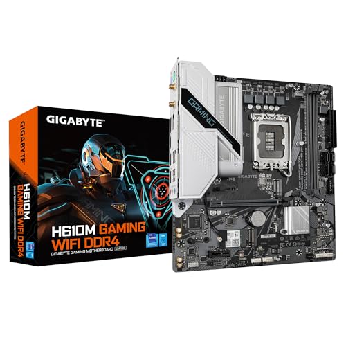 Gigabyte H610M Gaming WF DDR4 Motherboard - Unterstützt Intel Core 14th CPUs, 6+1+1 Hybrid Digital VRM, bis zu 3200MHz DDR4, 2xPCIe 3.0 M.2, Wi-Fi 802.11ac, GbE LAN, USB 3.2 Gen 1 Gigabyte H610M Gaming WF DDR4 Motherboard - Unterstützt Intel Core 14th CPUs, 6+1+1 Hybrid Digital VRM, bis zu 3200MHz DDR4, 2xPCIe 3.0 M.2, Wi-Fi 802.11ac, GbE LAN, USB 3.2 Gen 1 von Gigabyte