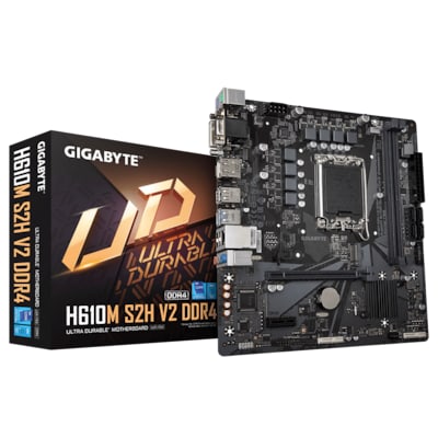 Gigabyte H610M S2H V2 mATX Mainboard Sockel 1700 HDMI/DVI/VGA/DP von Gigabyte