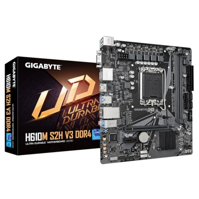 Gigabyte H610M S2H V3 mATX Mainboard Sockel 1700 HDMI/VGA/2xDP von Gigabyte