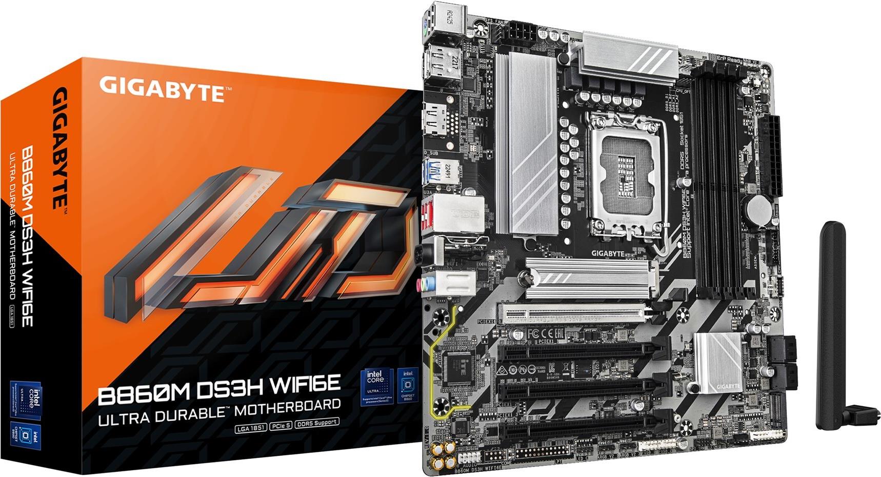 Gigabyte MB GBT Intel 1851 B860M DS3H WIFI6E - Micro/Mini/Flex-ATX - USB 3.2 (B860M DS3H WIFI6E) von Gigabyte