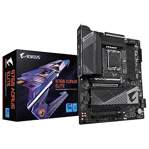 Gigabyte Motherboard B760 AORUS Elite 1.0, Unterstützung für 12 und 13 Gen Intel, Sockel 1700, 4X Dual Channel DDR5, 3 x PCIe 4.0 x4 M.2 Connectors von Gigabyte