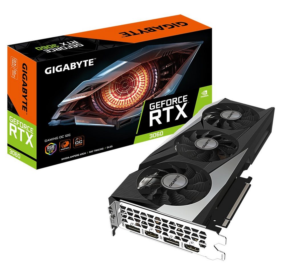 Gigabyte RTX 3060 GAMING OC 12G (rev. 2.0) Grafikkarte (12 GB, GRRD6, Non-LHR) von Gigabyte