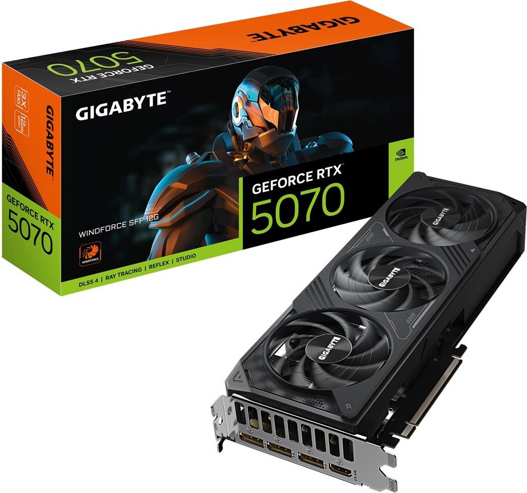 Gigabyte VGA GBT RTX5070 12GB Windforce SFF 12G - Grafikkarte - 12.288 MB (GV-N5070WF3-12GD) von Gigabyte