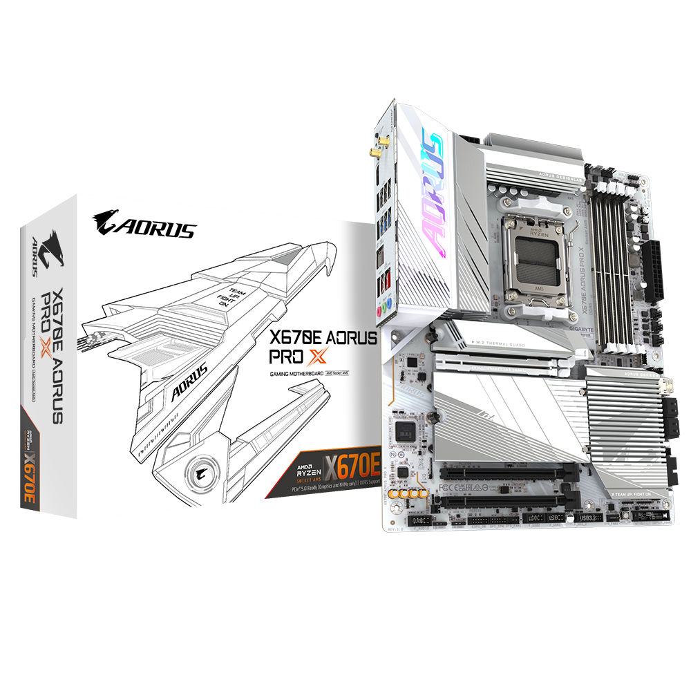 Gigabyte X670E AORUS PRO X ATX Mainboard - AM5 - USB 3.1 - USB 3.0 - USB 3.0 - PCI-Express (X670E AORUS PRO X) von Gigabyte