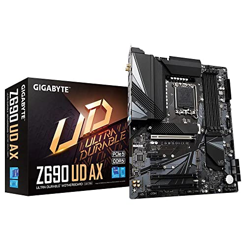 Gigabyte Z690 UD ATX Motherboard - Supports 12th Gen Intel Core Processors (LGA 1700), DDR5-6000MHz(OC) Memory, 2.5GbE LAN, 1x PCIe 5.0 x16 Slot, 3 x NVMe PCIe 4.0 x4 M.2 & USB 3.2 Gen 2x2 Type-C von Gigabyte