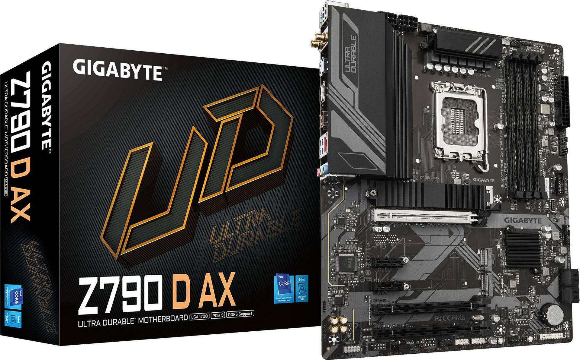 Gigabyte Z790 D AX - 1.0 - Motherboard - ATX - LGA1700-Sockel - Z790 Chipsatz - USB 3.2 Gen 1, USB 3.2 Gen 2, USB-C 3.2 Gen2, USB-C 3.2 Gen 1 - 2.5 Gigabit LAN, Wi-Fi 6, Bluetooth - Onboard-Grafik (CPU erforderlich) - High Definition Audio (7.1-Channel) (Z790 D AX) von Gigabyte