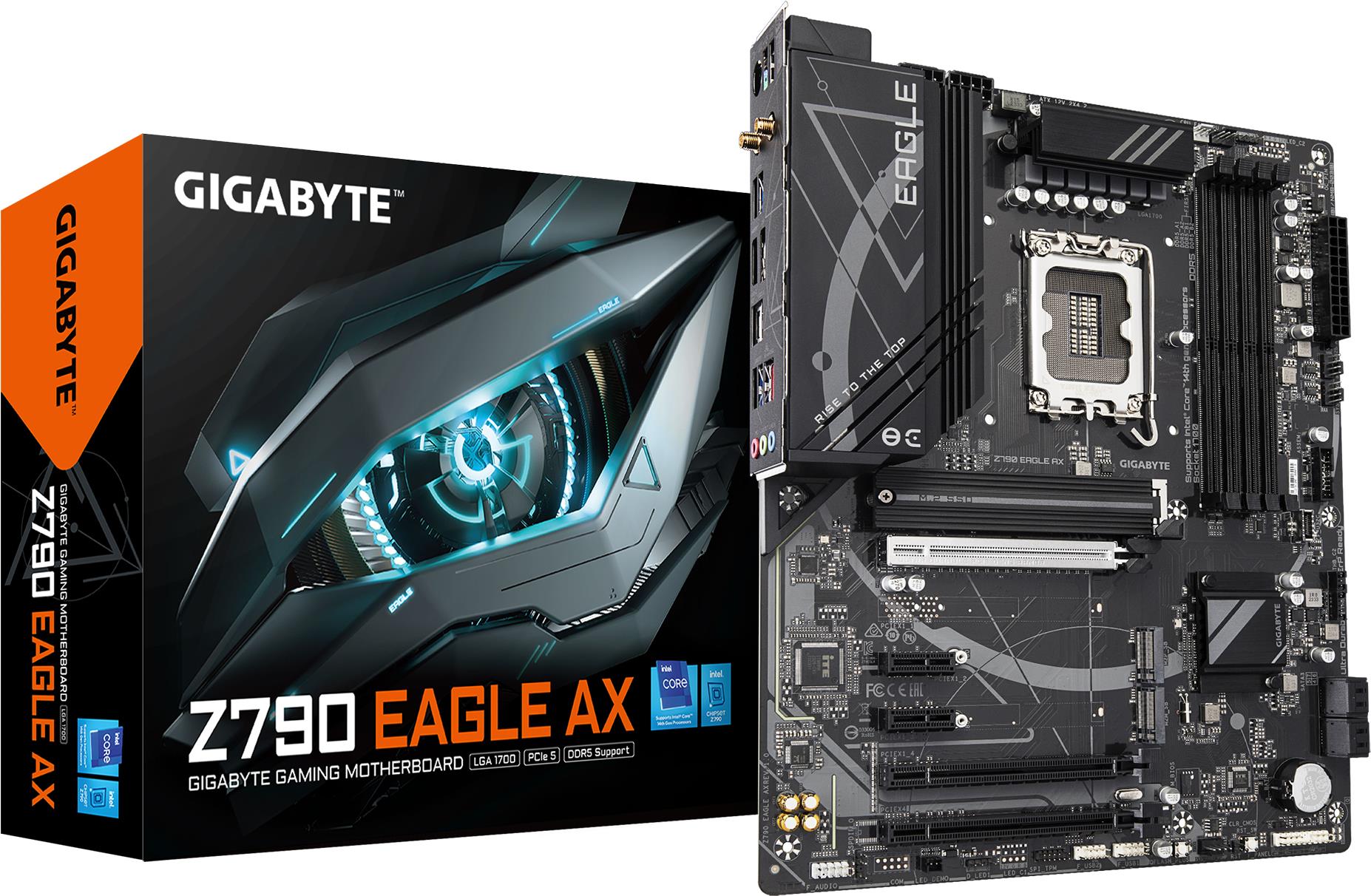 Gigabyte Z790 EAGLE AX - Intel - LGA 1700 - Intel® Celeron® - Intel® Core i3 - Intel® Core i5 - Intel® Core i7 - Intel® Core i9,... - LGA 1700 - 192 GB - DDR5-SDRAM (Z790 EAGLE AX 1.0) von Gigabyte