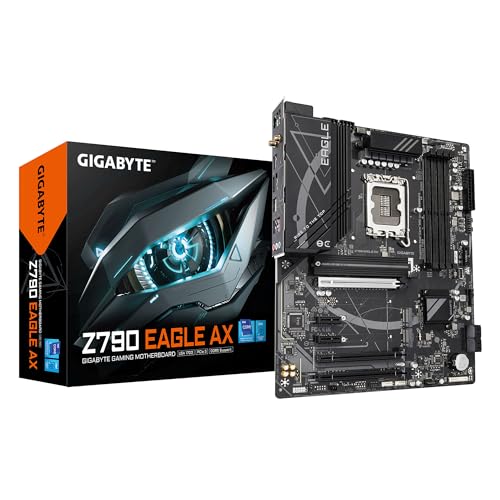 Z790 Eagle AX Motherboard - Unterstützt Intel Core 14th Gen CPUs, 12+1+1Phasen Digital VRM, bis zu 7600MHz DDR5 (OC), 3xPCIe 4.0 M.2, Wi-Fi 6E, 2.5GbE LAN, USB 3.2 Gen 2 von Gigabyte