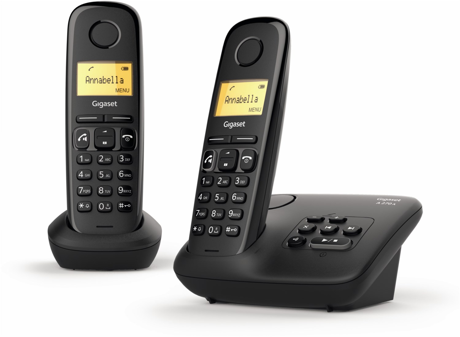 A270 A Duo Schnurlostelefon mit Anrufbeantworter schwarz von Gigaset