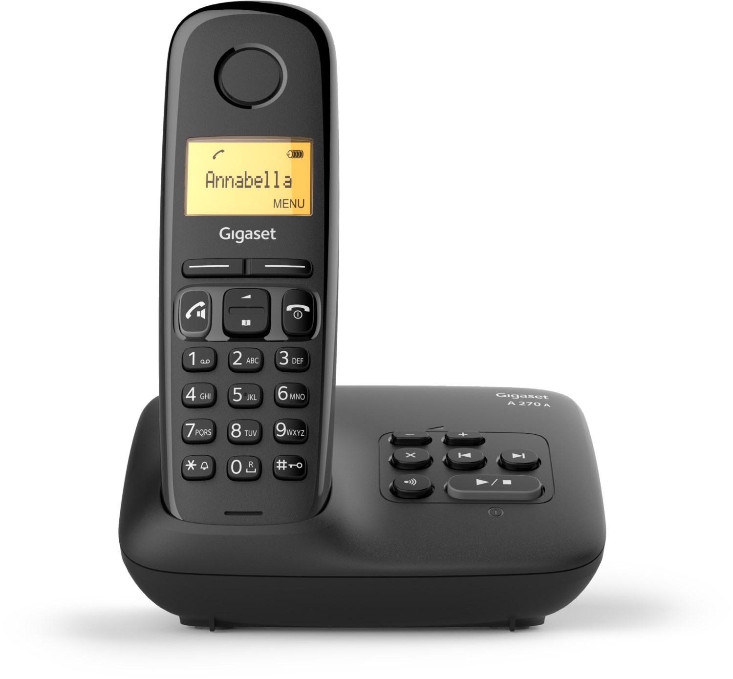 A270 A Schnurlostelefon mit Anrufbeantworter schwarz von Gigaset