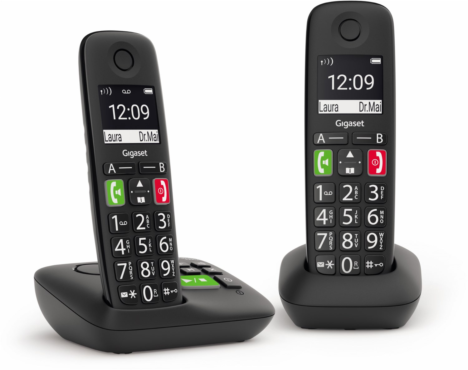 E290A Duo Schnurlostelefon mit Anrufbeantworter schwarz von Gigaset