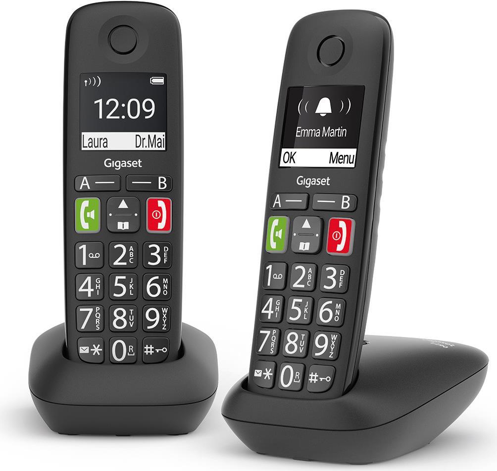GIGASET COMMUNICATIONS GIGASET E290D - DECT Telefon, 2 Mobilteile, Basis & Ladeschale (L36852-H2901-B101) von Gigaset