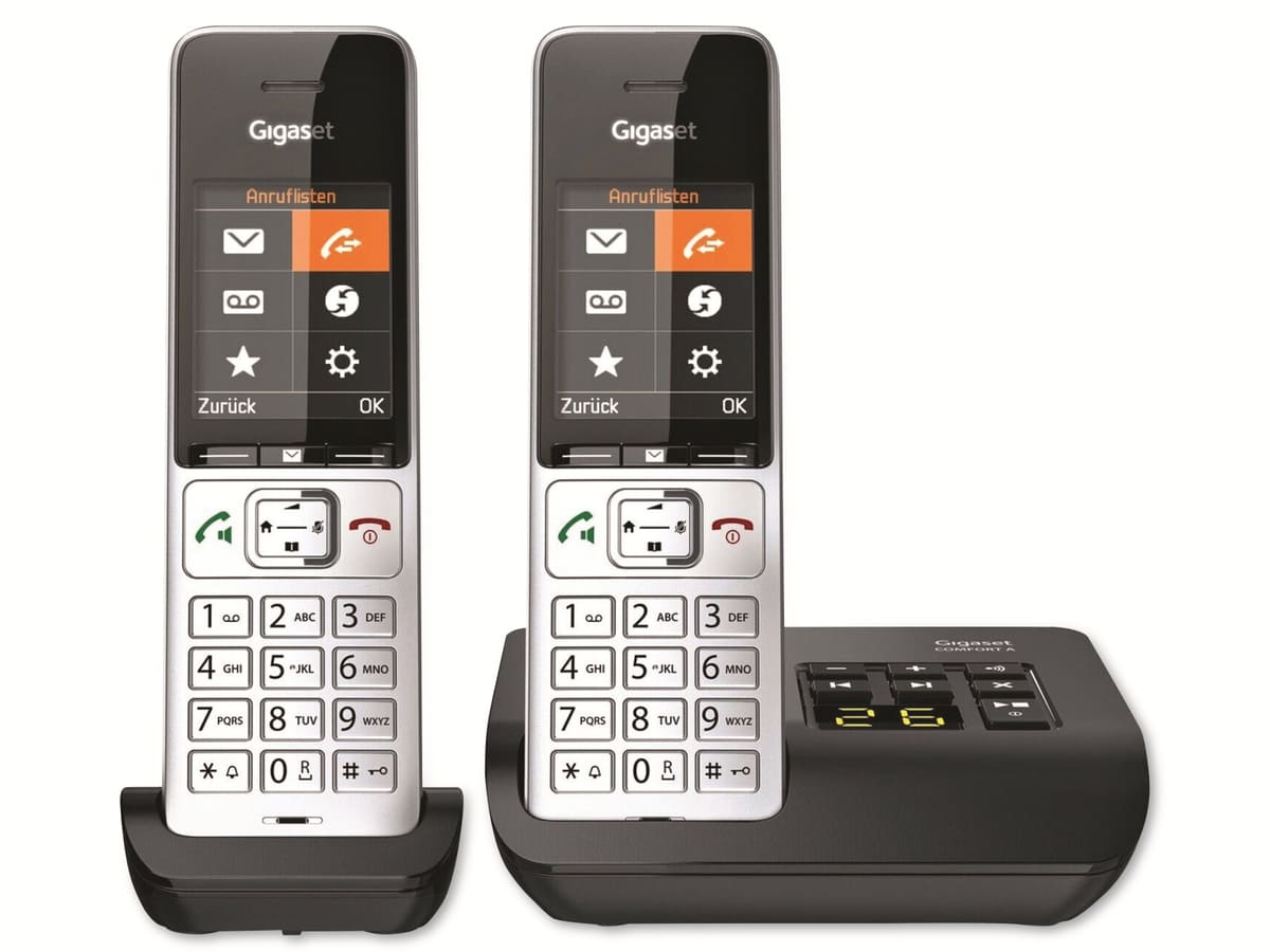 GIGASET Telefon Comfort 500A Duo, silber-schwarz GIGASET Telefon Comfort 500A Duo, silber-schwarz von Gigaset