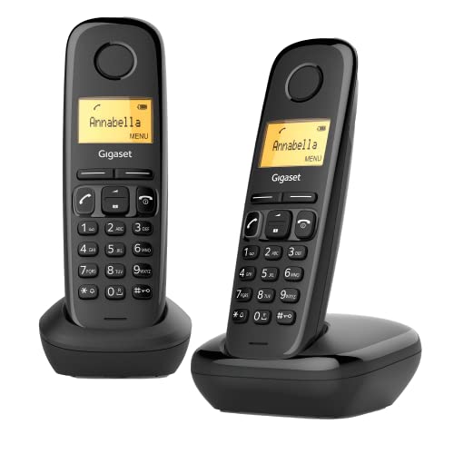Gigaset A270 Duo - 2 Handys Freisprecheinrichtung - beleuchtete Tastatur und Display - LCD Display mit 3.8 cm - bis zu 200 Stunden Standby-Zeit schwarz von Gigaset