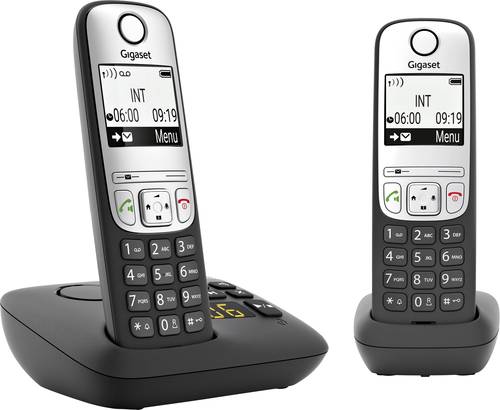 Gigaset A690A Duo DECT Schnurloses Telefon analog Freisprechen, mit Basis, Wahlwiederholung Schwarz von Gigaset