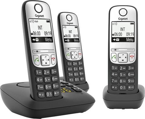 Gigaset A690A Trio DECT/GAP Schnurloses Telefon analog Anrufbeantworter Schwarz von Gigaset