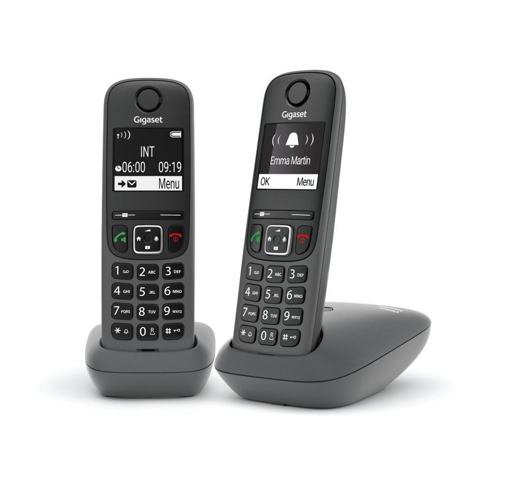 Gigaset AE690 Duo Anthrazit Schnurloses Telefon Schnurloses DECT-Telefon von Gigaset