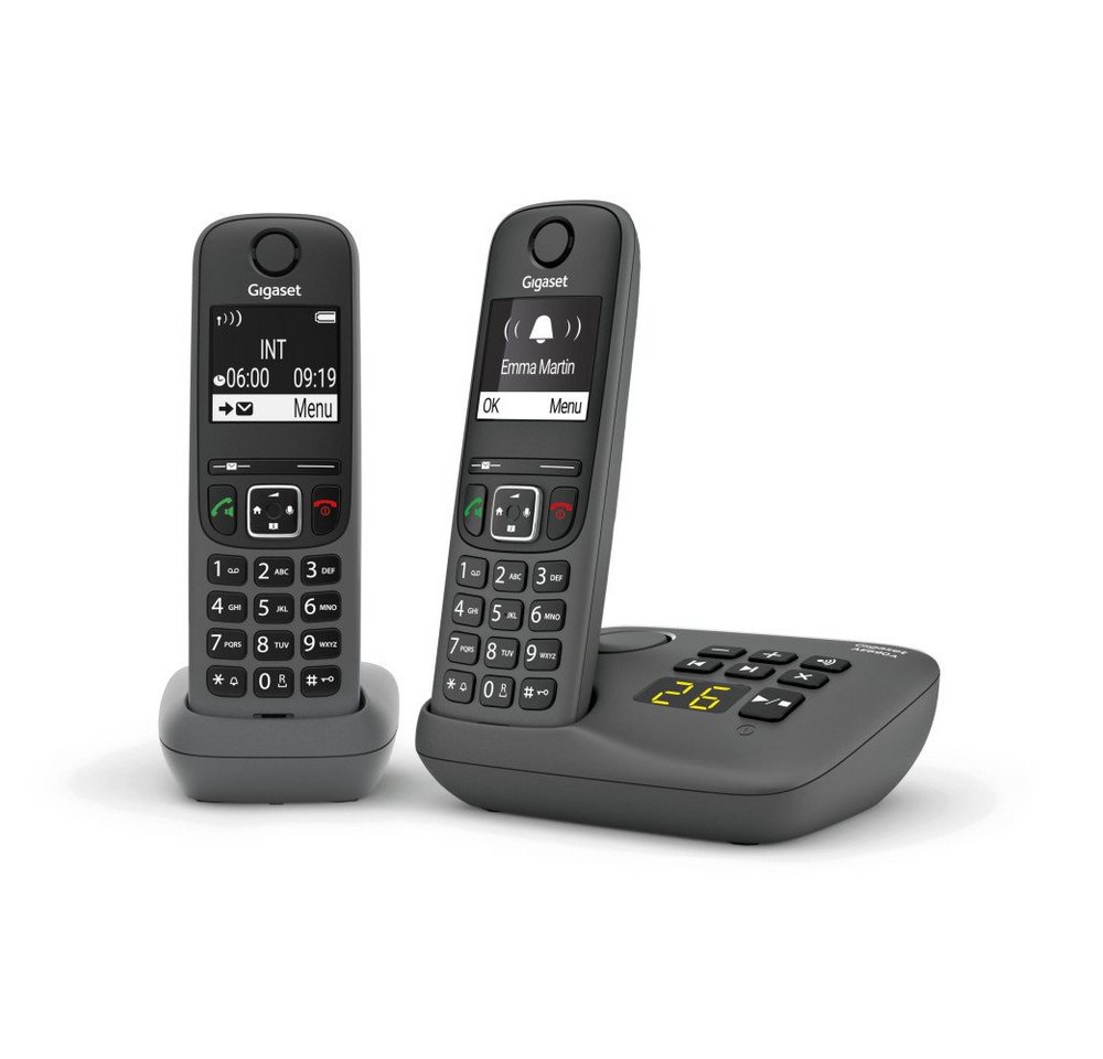 Gigaset AE690A Duo Anthrazit Schnurloses Telefon Schnurloses DECT-Telefon von Gigaset