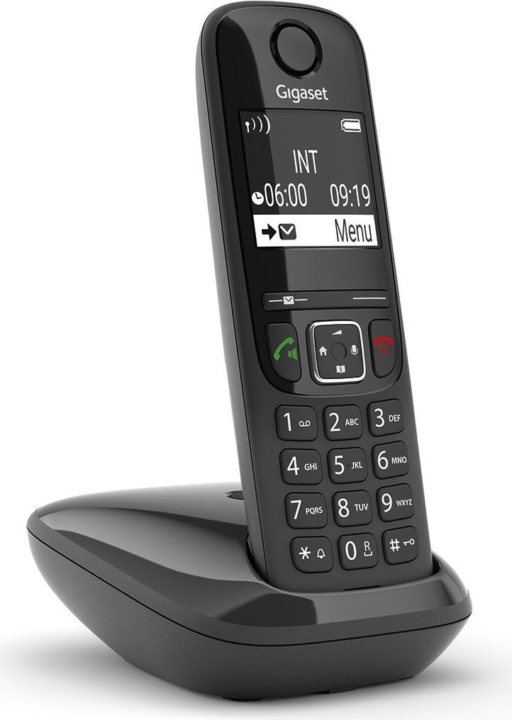 Gigaset AS690 - Schnurlostelefon mit Rufnummernanzeige - ECO DECTGAP - Schwarz (S30852-H2816-C101) von Gigaset