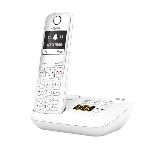 Gigaset AS690A - Schnurloses DECT-Telefon mit Anrufbeantworter - großes, kontrastreiches Display - brillante Audioqualität, einstellbare Klangprofile - Freisprechfunktion - Anrufschutz, weiß von Gigaset