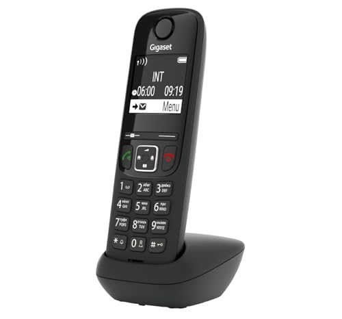 Gigaset AS690HX - DECT-Mobilteil mit Ladeschale - Fritzbox-kompatibel - hochwertiges Schnurloses Telefon für Router und DECT-Basis - kontrastreiches Display, schwarz [Deutsche Version] [Ohne Basis] von Gigaset