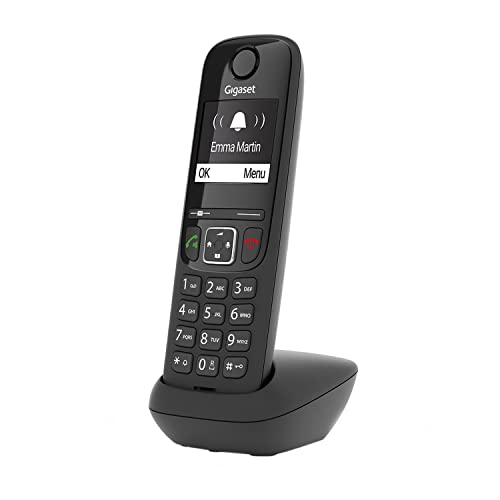 Gigaset AS690HX - DECT-Mobilteil mit Ladeschale – hochwertiges Schnurloses Telefon für Router und DECT-Basis - Fritzbox-kompatibel - kontrastreiches Display - brillante Audioqualität, schwarz von Gigaset