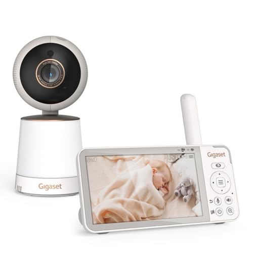 Gigaset Baby 500 Video – Video-Babyphone mit HD-Videoübertragung – sichere FHSS-Technologie – 5" LCD IPS Bildschirm - Lange Akkulaufzeit - Farbiger Nachtsichtmodus– Cream White/Bronze Gigaset Baby 500 Video – Video-Babyphone mit HD-Videoübertragung – sichere FHSS-Technologie – 5" LCD IPS Bildschirm - Lange Akkulaufzeit - Farbiger Nachtsichtmodus– Cream White/Bronze von Gigaset