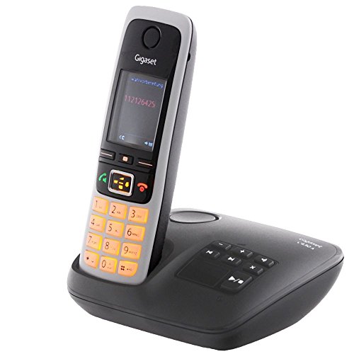 Gigaset C430A - Schnurloses DECT-Telefon mit Anrufbeantworter und Freisprechfunktion, klassisches Mobilteil mit TFT-Farbdisplay, schwarz-silber von Gigaset