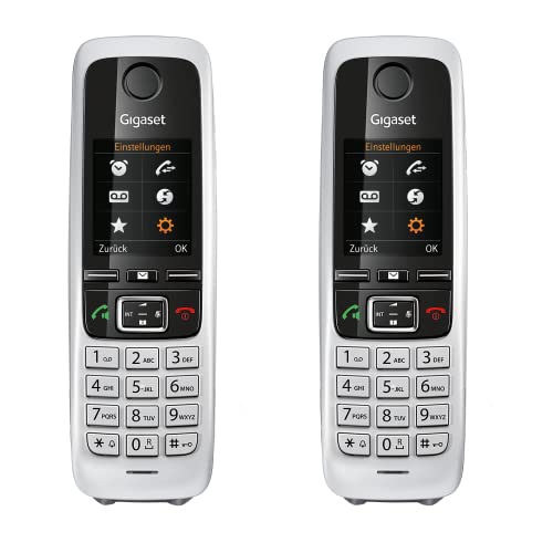 Gigaset C430HX DUO - 2 DECT-Mobilteile mit Ladeschale – hochwertige Schnurlose Telefone für Router und DECT-Basis – Fritzbox-kompatibel - 1,8 Zoll Farbdisplay, Schwarz-Silber von Gigaset