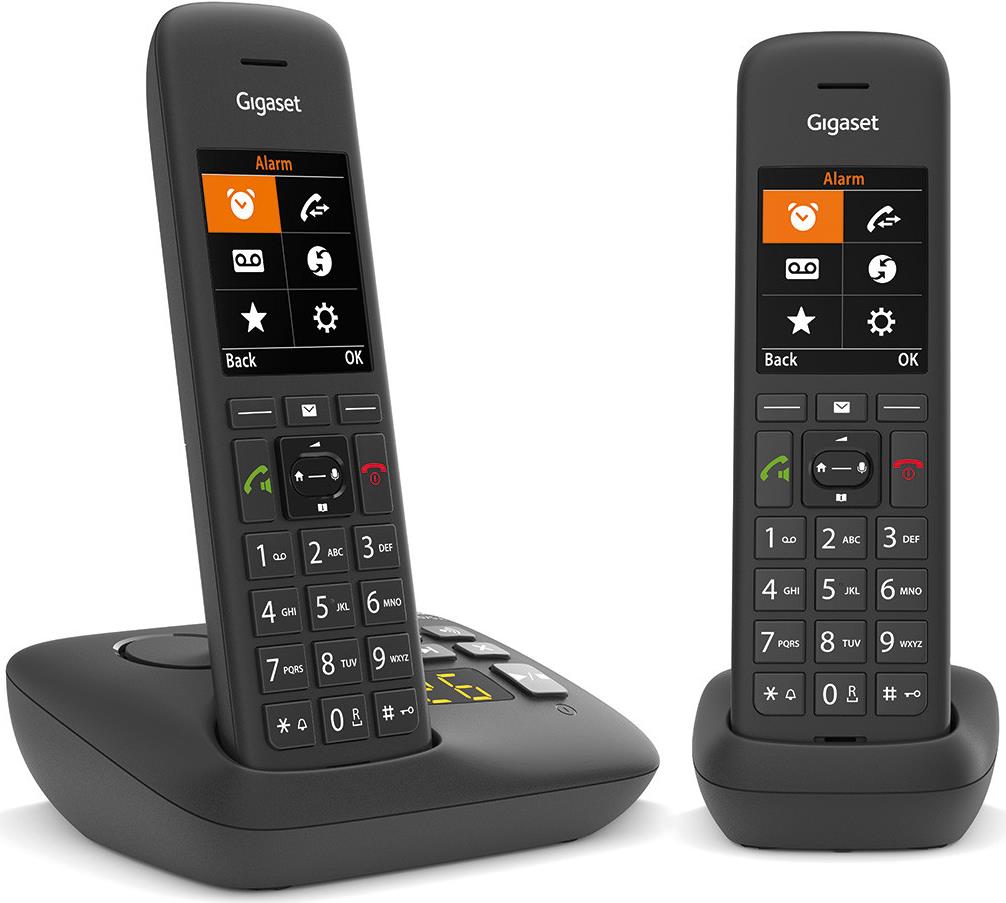 Gigaset C575A Duo - Schnurlostelefon - Anrufbeantworter mit Rufnummernanzeige - ECO DECTGAP - Schwarz (L36852-H2927-B101) von Gigaset