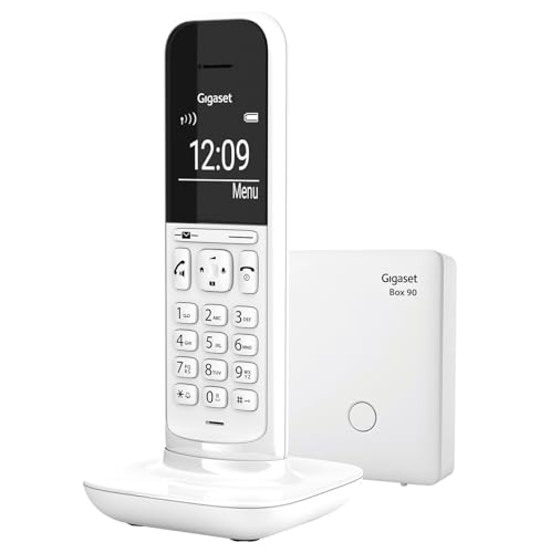 Gigaset CL390 - Schnurloses Design DECT-Telefon - Freisprechfunktion- 2 Akustik-Profile, Grafik Display, leichte Bedienung mit intuitiver Menüführung, inkl Basisstation Box 90, weiß [Deutsche Version] von Gigaset