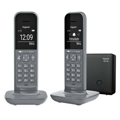 Gigaset CL390A Duo - 2 Schnurlose Design DECT-Telefone mit Anrufbeantworter - Akustik-Profilen und Freisprechfunktion - großeem Grafik Display, Schutz vor unerwünschen Anrufen, satellite grey von Gigaset