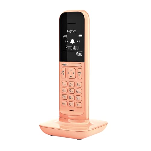 Gigaset CL390HX - Design DECT-Mobilteil mit Ladeschale – Schnurloses Telefon für Router und DECT-Basis - Fritzbox-kompatibel - Direktwahlfunktion - Schutz vor unerwünschten Anrufen, Cantaloupe von Gigaset
