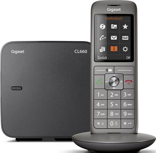 Gigaset CL660 DECT/GAP Schnurloses Telefon analog Anthrazit, Schwarz von Gigaset