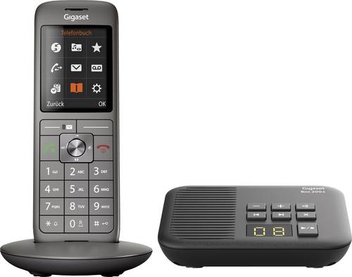 Gigaset CL660A + Box 200 DECT/GAP Schnurloses Telefon analog Anrufbeantworter Anthrazit von Gigaset