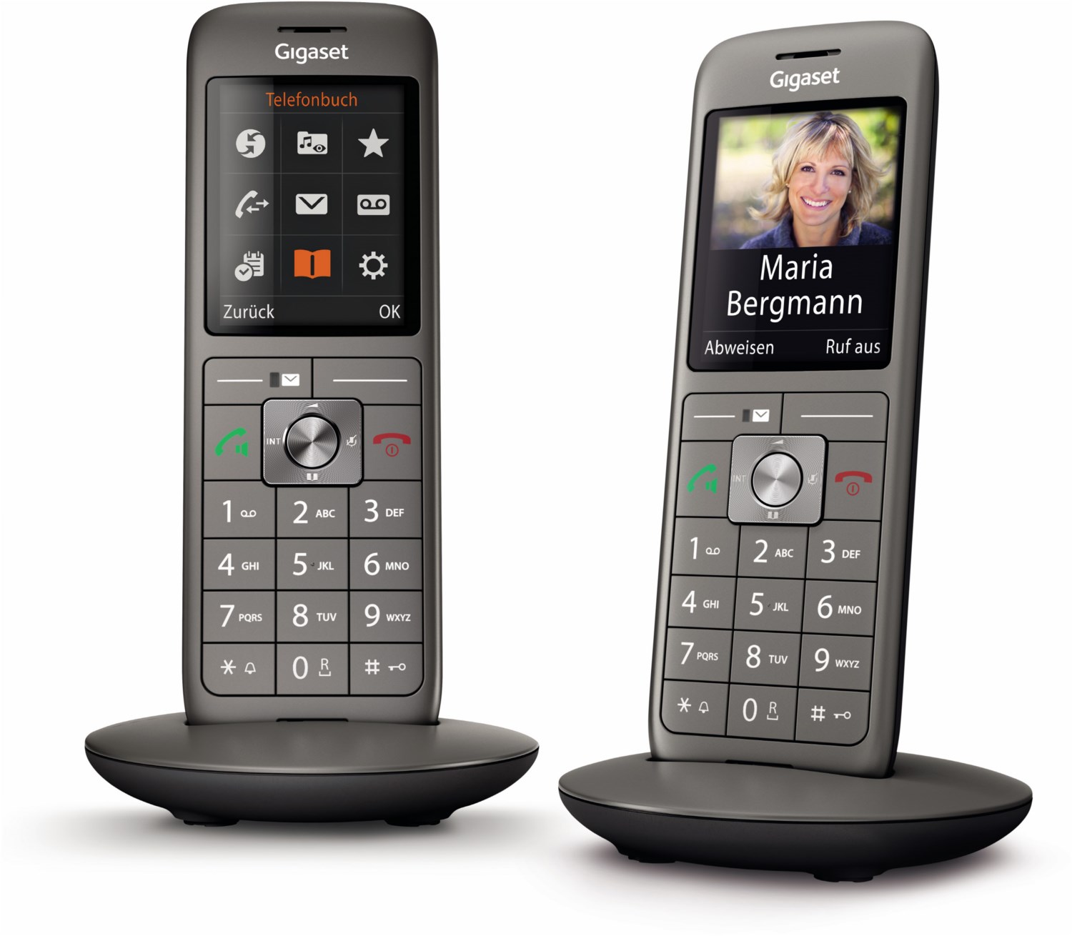 Gigaset CL660HX DUO, 2 DECT-Mobilteile mit Ladeschale Anthrazit-metallic von Gigaset