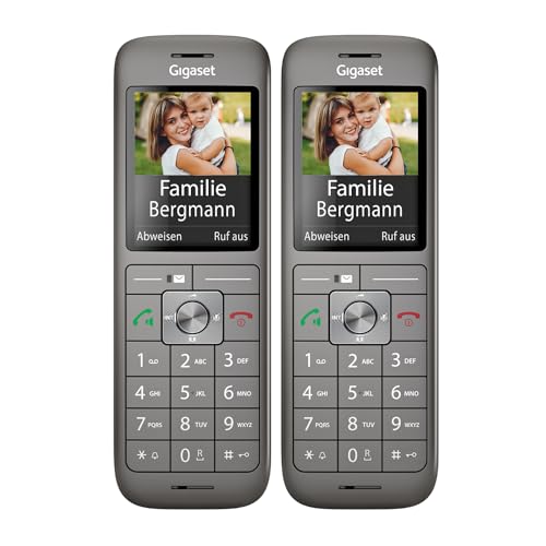 Gigaset CL660HX DUO - 2 design DECT-Mobilteil mit Ladeschale - Fritzbox-kompatibel - hochwertiges Schnurloses Telefon für Router und DECT-Basis, anthrazit-metallic [Deutsche Version][Ohne Basis] von Gigaset