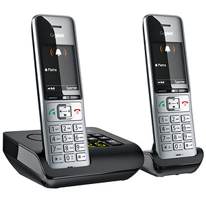 Gigaset COMFORT 500A duo Schnurloses Telefon-Set mit Anrufbeantworter schwarz-silber von Gigaset