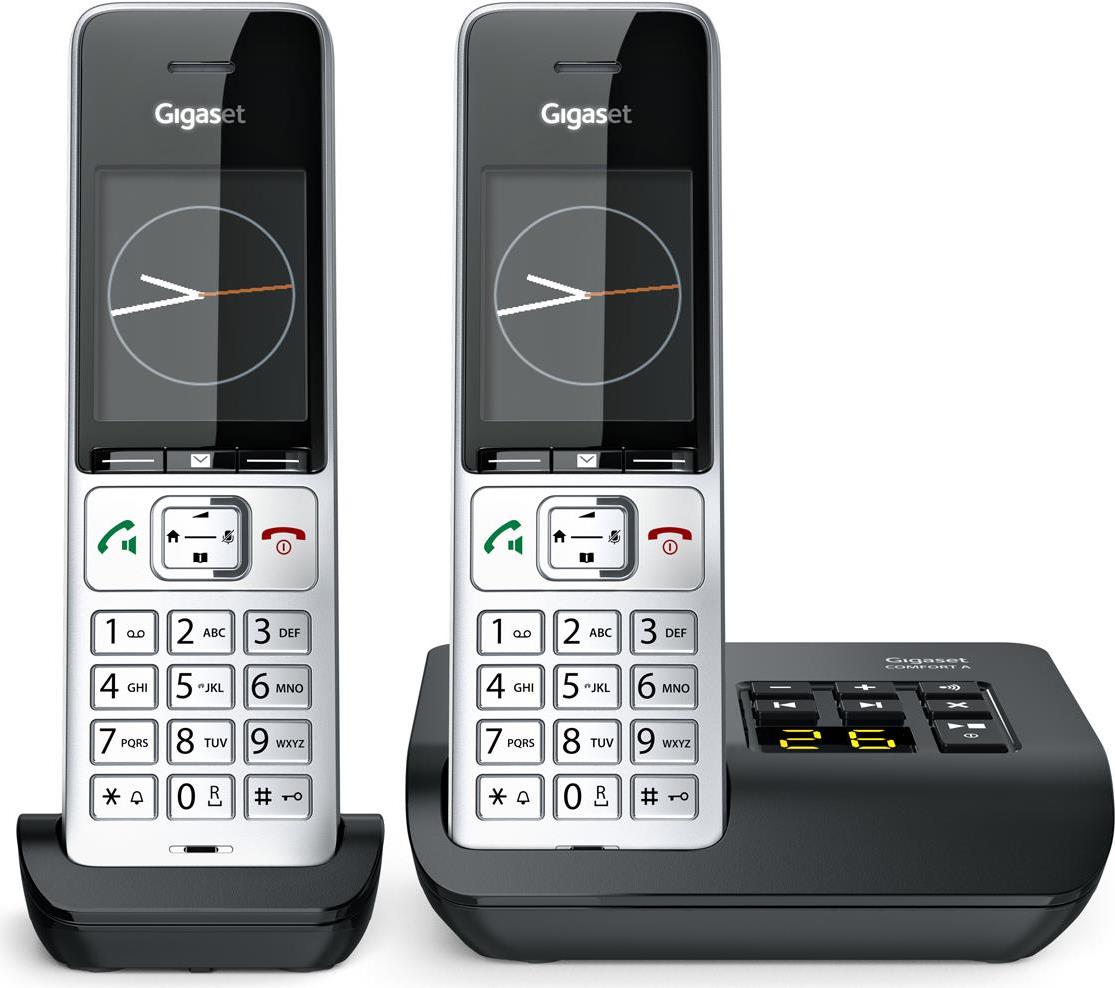 Gigaset 500A Comfort Duo - Schnurlostelefon - Anrufbeantworter - ECO DECTGAPCAT-iq - Silver Black + zusätzliches Handset (L36852-H3023-B101) Gigaset 500A Comfort Duo - Schnurlostelefon - Anrufbeantworter - ECO DECTGAPCAT-iq - Silver Black + zusätzliches Handset (L36852-H3023-B101) von Gigaset