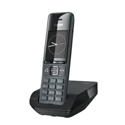 Gigaset COMFORT 520 - Schnurloses DECT-Telefon - Elegantes Design - Brilliante Audioqualität auch beim Freisprechen - Komfort Anrufschutz - Adressbuch mit 200 Kontakten, titan-schwarz von Gigaset